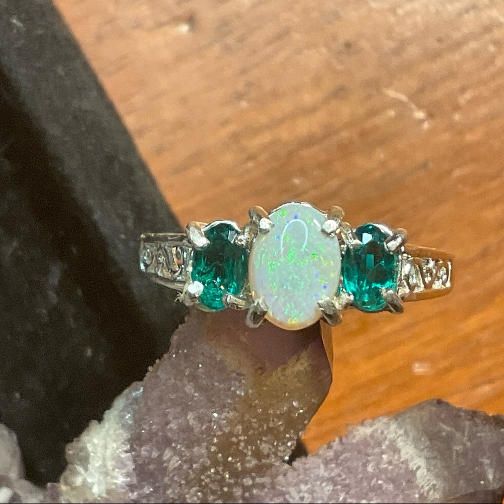 Opal and Emerald ring